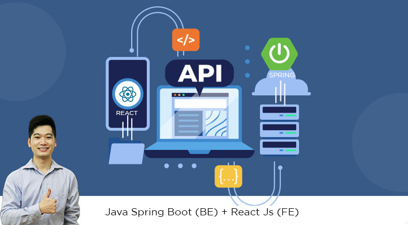 fullstack java spring và javascript react